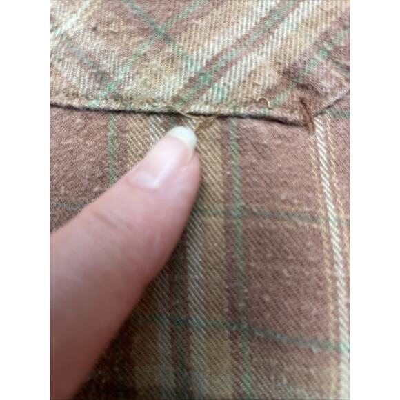 Fender Custom Shop Hoodie Shirt Mens M Rust Plaid Twill Surfer Skater Grunge - Picture 10 of 12